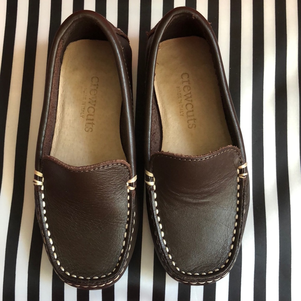 Crew Cuts boys leather driving moccasins/loafers